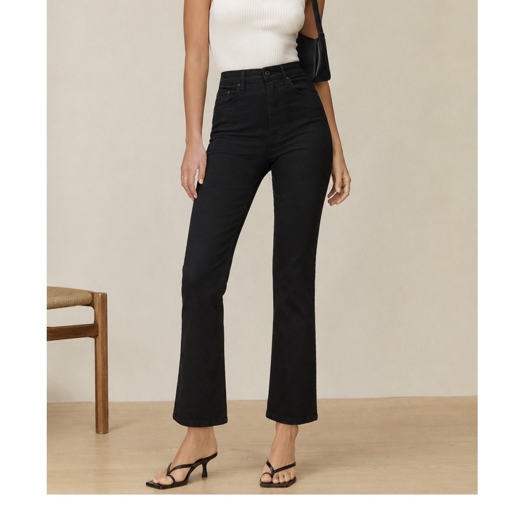 MOTHER Rider Ankle Jeans Women's 25 Not Guilty Black High Rise Stretch Denim Fit